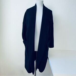 By Design-Black Open Front Cardigan Sweater Wing Collar Women’s Size Medium